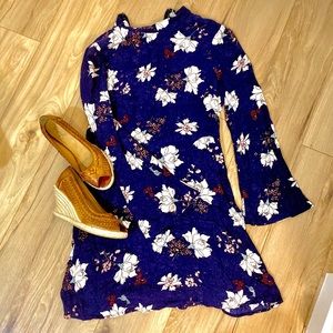 Cherry blossom bell sleeve dress